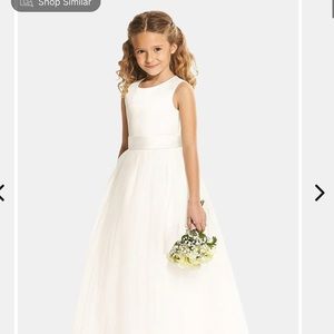 EEUC Dessy girl ivory flower girl dress with ivory sash size 10